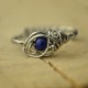 Mini pierścionek regulowany z lapis lazuli, wire wrapping
