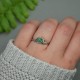 Mini pierścionek zielony agat regulowany, wire wrapping
