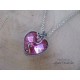 Wisiorek serce Swarovski Rose AB
