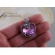 Wisiorek serce Swarovski Rose AB