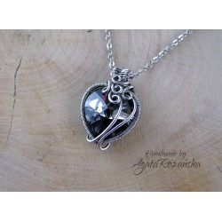 Kolczyki serca Swarovski Silver Light, wire wrapping