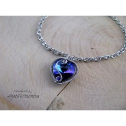 Bransoletka Swarovski, wire wrapping