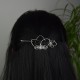 Ozdobna spinka do włosów ze szpilką kwiat lotosu kamień księżycowy, wire wrapping