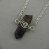 Wisiorek talizman antracytowy kwarc aura wire wrapping